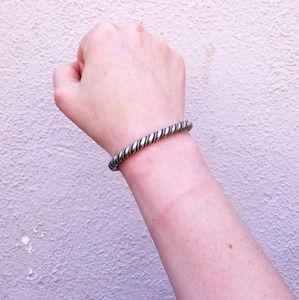 VINTAGE MEXICAN SILVER TIGHT WEAVE ROPE CUFF
